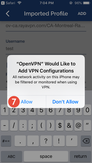 How to set up OpenVPN on iPhone or iPod: Step 5