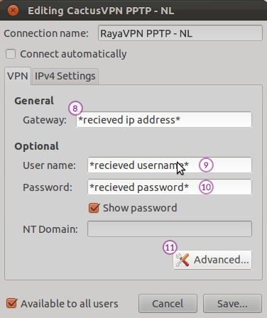 How to set up PPTP VPN on Ubuntu: Step 3