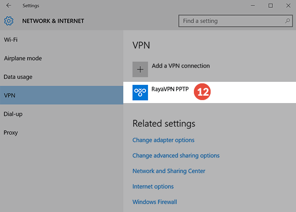 How to set up PPTP VPN on Windows 10: Step 4
